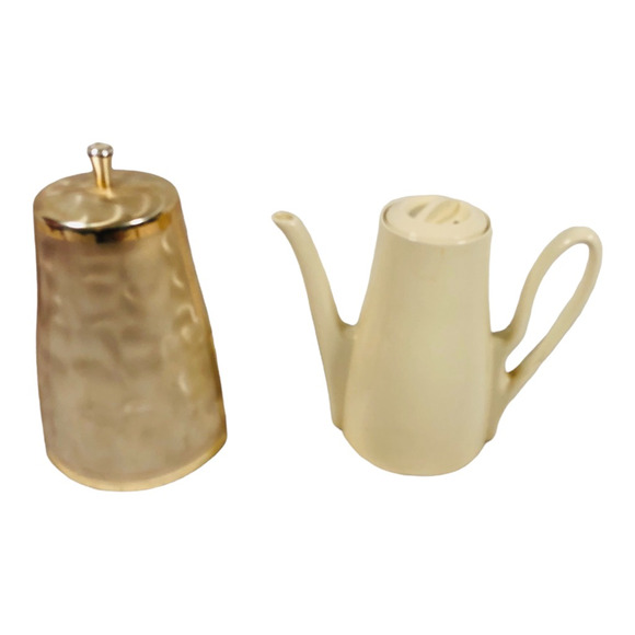 Vintage WMF Ikora MCM Brushed Metal Coated Ceramic Coffee Pot Creamer Silver - Picture 4 of 12